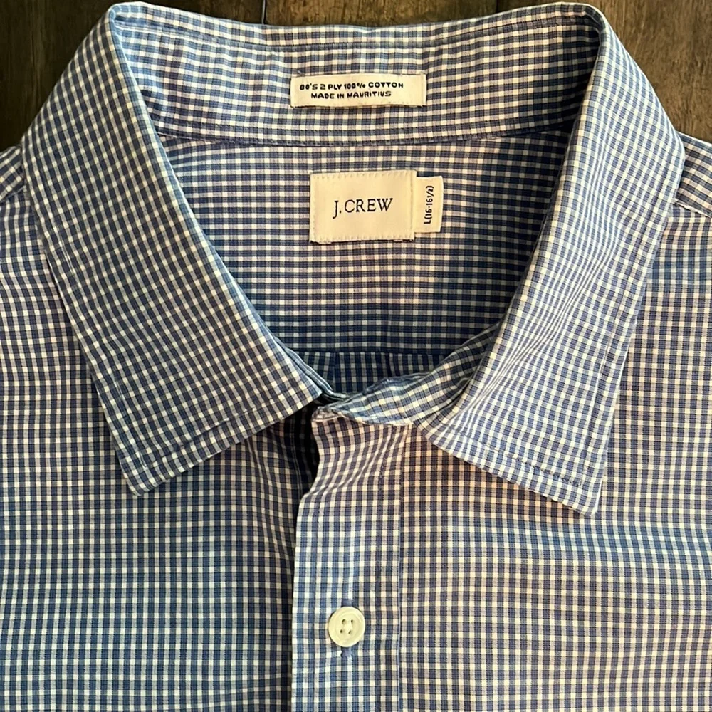 JCrew Men’s Cotton Long Sleeve Blue White Stripe Button Down Size L